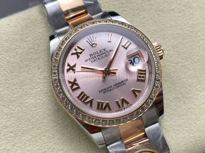 ARF Factory Counterweight Rolex Datejust Oyster 278381RBR-0001 31mm Rose Gold Diamond Bezel Roman Numerals Rose Dial - Image 2
