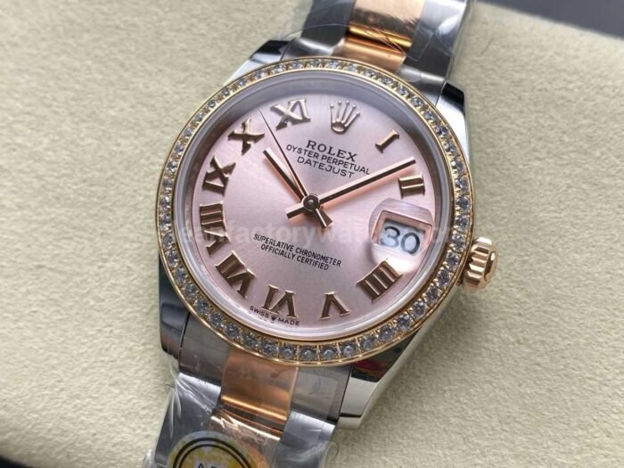 ARF Factory Counterweight Rolex Datejust Oyster 278381RBR-0001 31mm Rose Gold Diamond Bezel Roman Numerals Rose Dial - Image 3