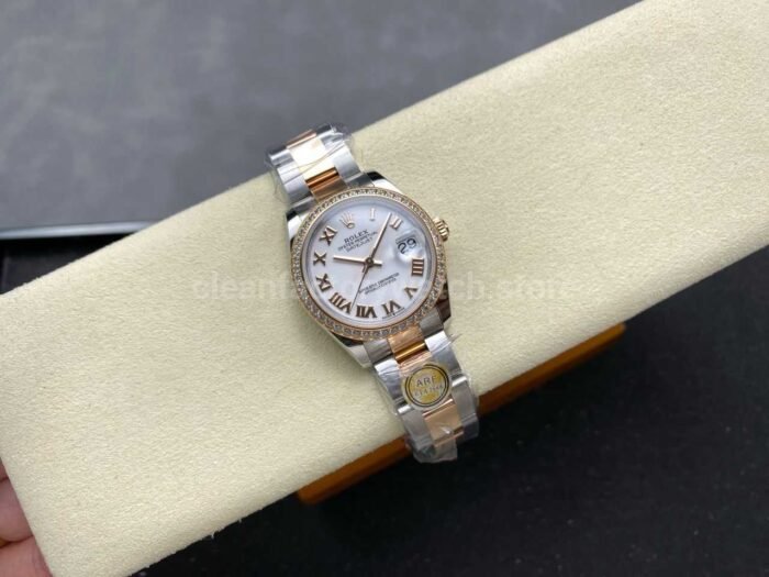 ARF Factory Counterweight Rolex Datejust Oyster 278381RBR-0003 31mm Rose Gold Diamond Bezel Roman Numerals White Dial - Image 4