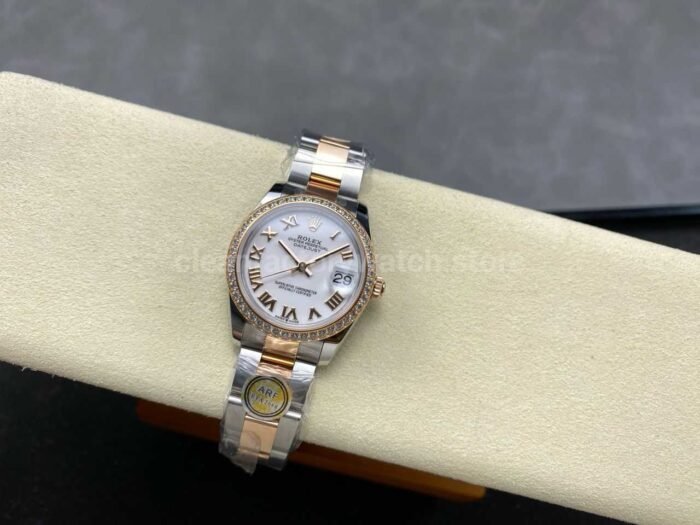ARF Factory Counterweight Rolex Datejust Oyster 278381RBR-0003 31mm Rose Gold Diamond Bezel Roman Numerals White Dial - Image 5