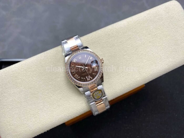 ARF Factory Counterweight Rolex Datejust Oyster 278381RBR-0005 31mm Rose Gold Diamond Bezel Roman VI Brown Dial - Image 4