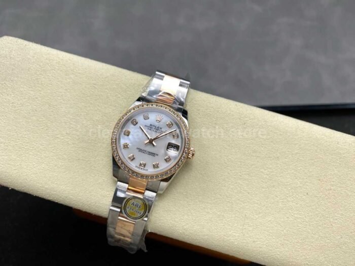 ARF Factory Counterweight Rolex Datejust Oyster 278381RBR-0025 31mm Rose Gold Diamond Bezel Mother of Pearl Dial - Image 5
