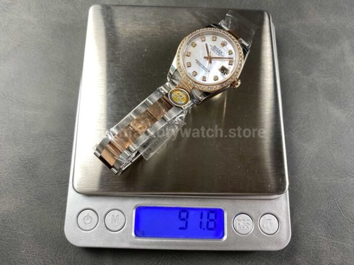 ARF Factory Counterweight Rolex Datejust Oyster 278381RBR-0025 31mm Rose Gold Diamond Bezel Mother of Pearl Dial - Image 10