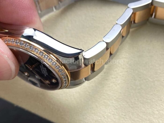 ARF Factory Counterweight Rolex Datejust Oyster 278381RBR 31mm Rose Gold Diamond Bezel Purple Dial - Image 10