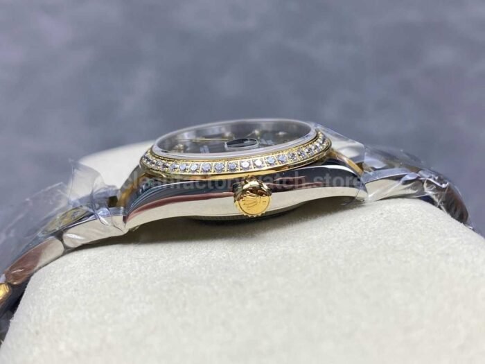 ARF Factory Counterweight Rolex Datejust Oyster 278383RBR-0013 31mm Yellow Gold Diamond Bezel Champagne Dial - Image 7