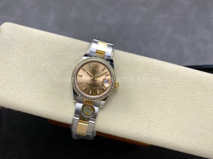 ARF Factory Counterweight Rolex Datejust Oyster 278383RBR-0013 31mm Yellow Gold Diamond Bezel Champagne Dial - Image 5