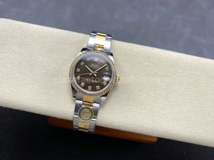 ARF Factory Counterweight Rolex Datejust Oyster 278383RBR-0023 31mm Yellow Gold Diamond Bezel Black Mother of Pearl Dial - Image 5