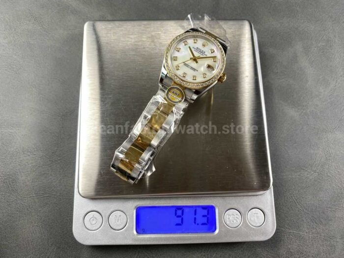 ARF Factory Counterweight Rolex Datejust Oyster 278383RBR-0027 31mm Yellow Gold Diamond Bezel Mother of Pearl Dial - Image 10
