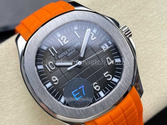 E7 Factory Patek Philippe Aquanaut 40mm 5167A-001 Orange Rubber Strap Black Dial - Image 2