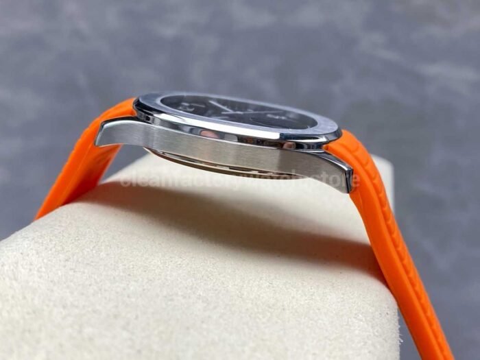 E7 Factory Patek Philippe Aquanaut 40mm 5167A-001 Orange Rubber Strap Black Dial - Image 6