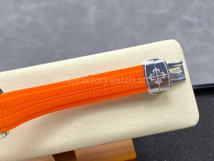 E7 Factory Patek Philippe Aquanaut 40mm 5167A-001 Orange Rubber Strap Black Dial - Image 9