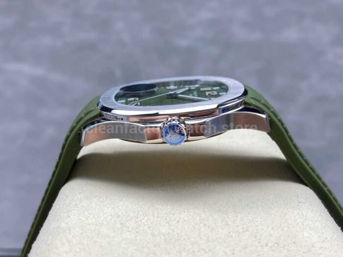 E7 Factory Patek Philippe Aquanaut 40mm 5168G-010 White Gold Rubber Strap Avocado Green Dial - Image 7