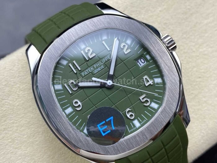 E7 Factory Patek Philippe Aquanaut 40mm 5168G-010 White Gold Rubber Strap Avocado Green Dial - Image 2