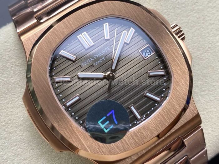 E7 Factory Patek Philippe Nautilus 5711/1R-001 40mm Full Rose Gold Brown Dial - Image 2