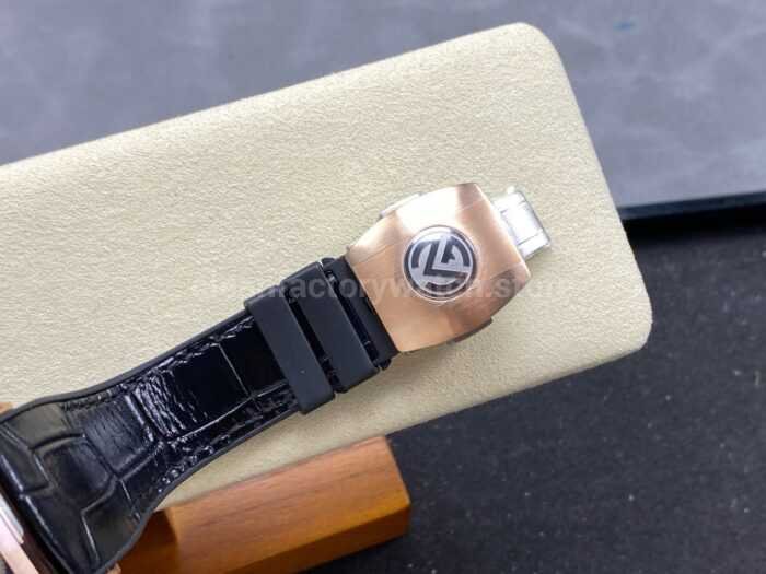 FM Factory Franck Muller Tourbillon Cintree Curvex 44mm Rose Gold Rubber Leather Strap Tourbillon Skeleton 5 Super Clone Watch,Clean Factory Watch