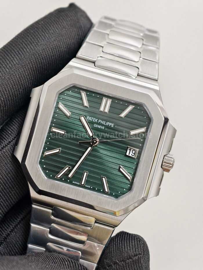 PPF Factory Patek Philippe Cubitus 58211A 001 45mm Full Steel Green Dial 5 Super Clone Watch,Clean Factory Watch