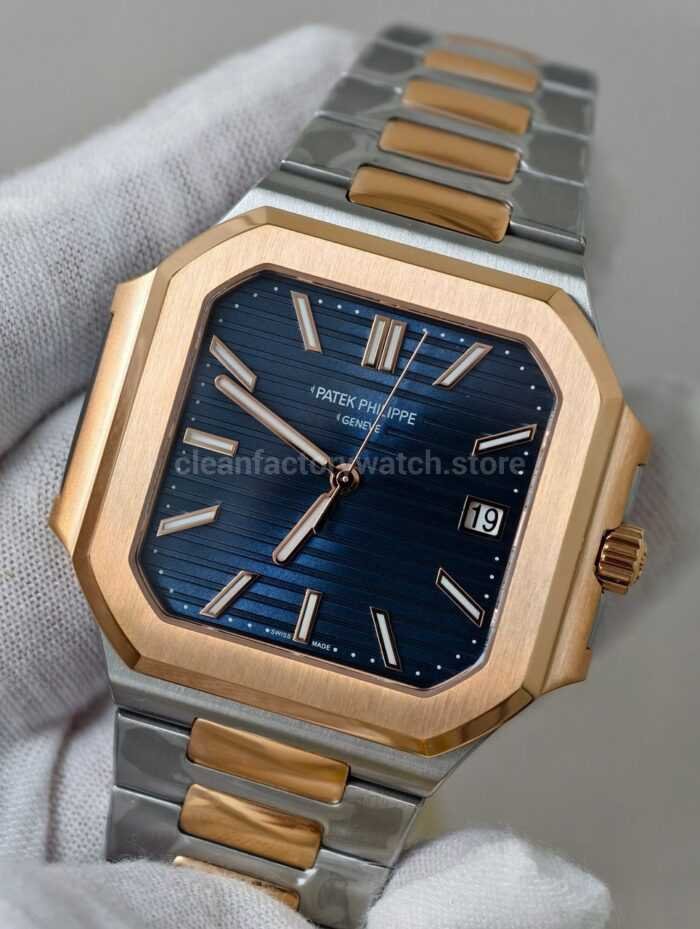 PPF Factory Patek Philippe Cubitus 58211AR 001 45mm Half Rose Gold Blue Dial 7 Super Clone Watch,Clean Factory Watch