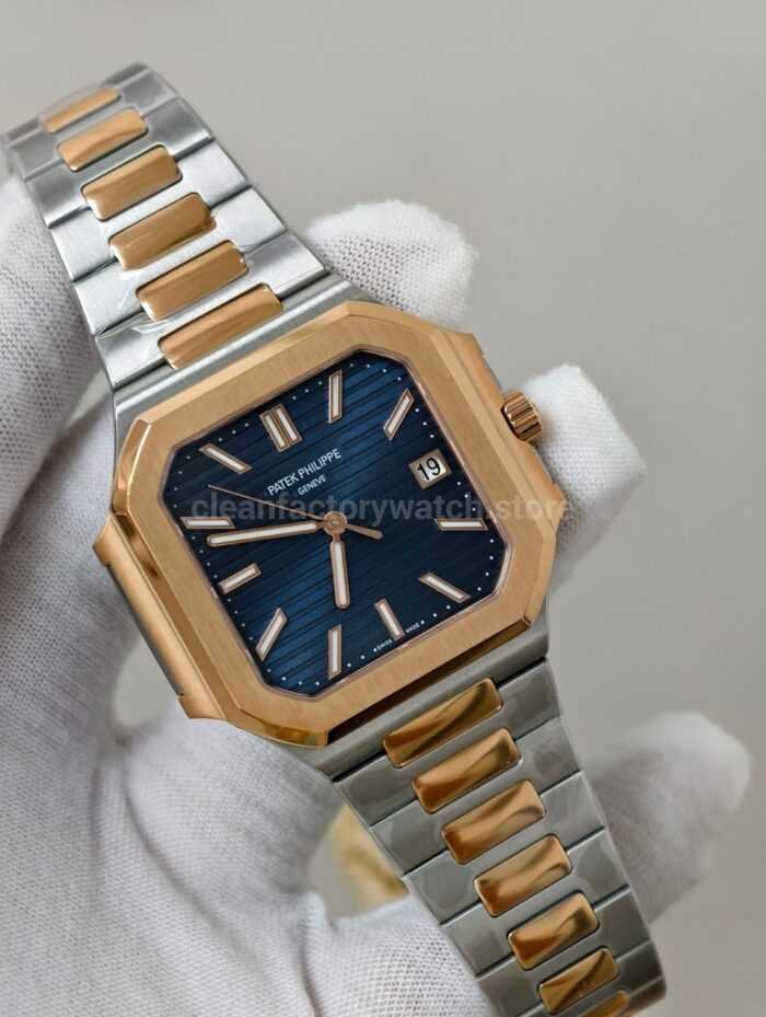 PPF Factory Patek Philippe Cubitus 58211AR 001 45mm Half Rose Gold Blue Dial 8 Super Clone Watch,Clean Factory Watch