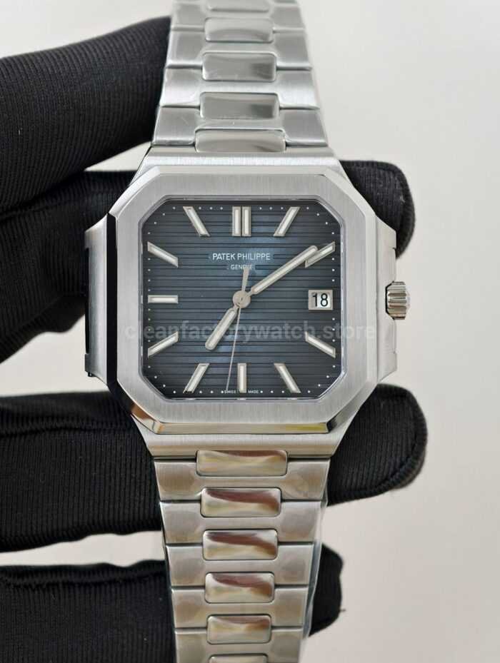 PPF Factory Patek Philippe Cubitus 71281G 001 45mm Full White Gold Blue Gray Dial 6 Super Clone Watch,Clean Factory Watch
