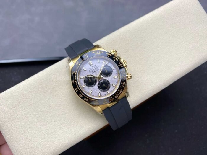 QF Factory CounterWeight Rolex Daytona 116518LN-0076 Yellow Gold Oysterflex Meteorite Dial - Image 4