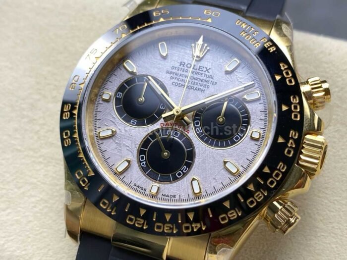 QF Factory CounterWeight Rolex Daytona 116518LN-0076 Yellow Gold Oysterflex Meteorite Dial - Image 3