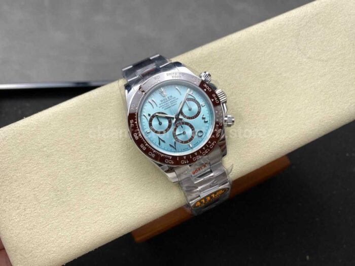 QF Factory CounterWeight Rolex Daytona 126506-0004 Platinum Arabic Numerals Ice Blue Dial - Image 4
