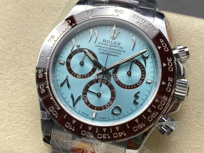 QF Factory CounterWeight Rolex Daytona 126506-0004 Platinum Arabic Numerals Ice Blue Dial - Image 3