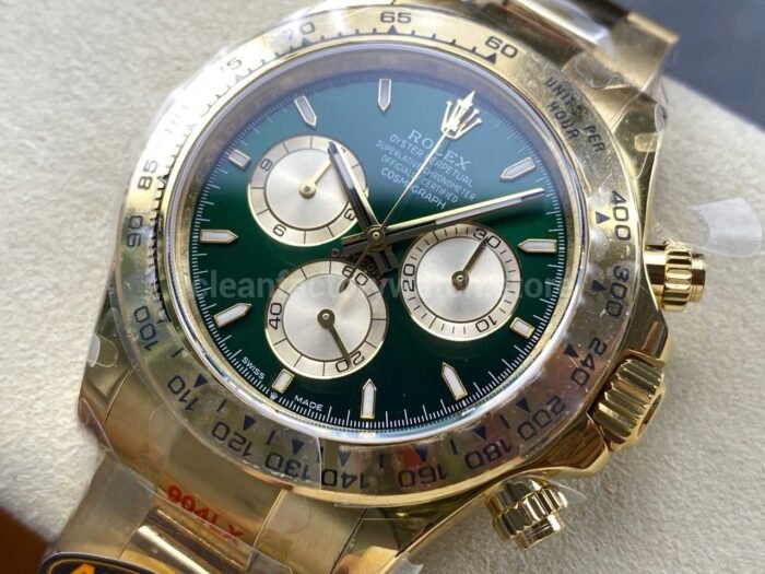 QF Factory CounterWeight Rolex Daytona 126508-0008 Yellow Gold Green Dial - Image 3