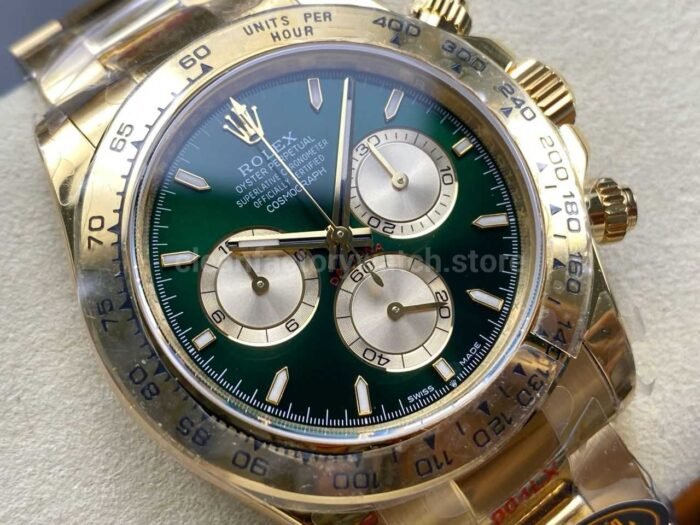 QF Factory CounterWeight Rolex Daytona 126508-0008 Yellow Gold Green Dial - Image 2