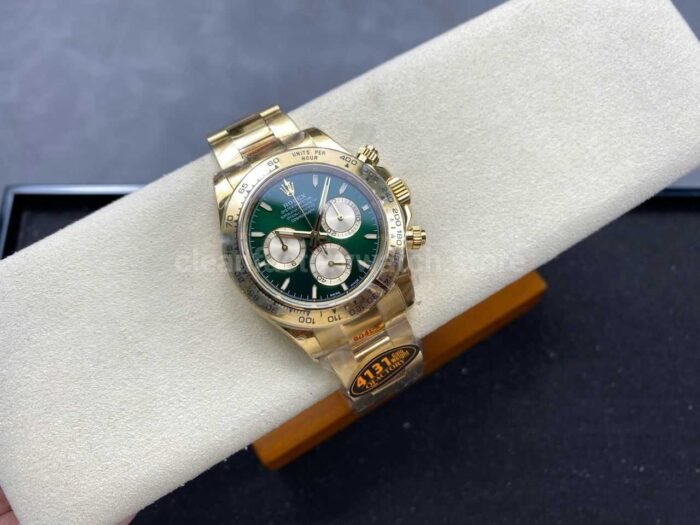 QF Factory CounterWeight Rolex Daytona 126508-0008 Yellow Gold Green Dial - Image 4
