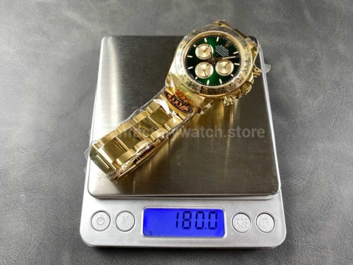 QF Factory CounterWeight Rolex Daytona 126508-0008 Yellow Gold Green Dial - Image 9