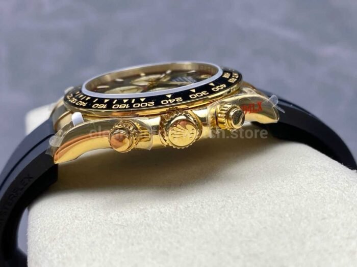 QF Factory CounterWeight Rolex Daytona 126518LN-0004 Yellow Gold Oysterflex Black Dial - Image 3