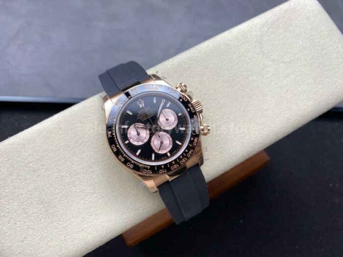 QF Factory Counterweight Rolex Daytona 126515LN-0002 Rose Gold Oysterflex Black Dial - Image 4