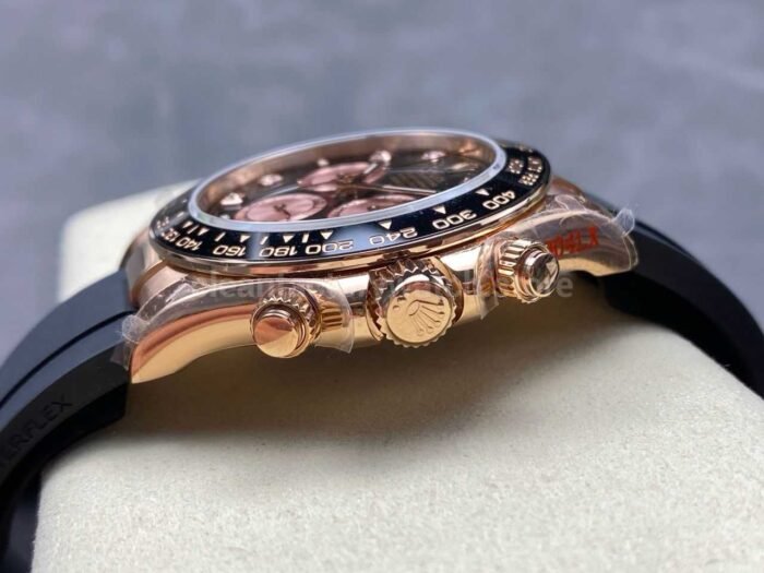 QF Factory Counterweight Rolex Daytona 126515LN-0004 Rose Gold Oysterflex Diamond Black Dial - Image 6