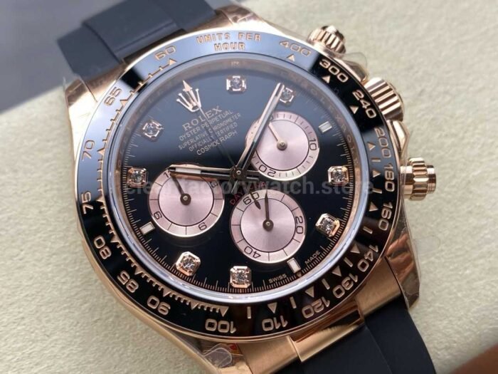 QF Factory Counterweight Rolex Daytona 126515LN-0004 Rose Gold Oysterflex Diamond Black Dial - Image 2