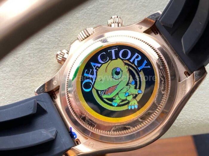 QF Factory Counterweight Rolex Daytona 126515LN-0004 Rose Gold Oysterflex Diamond Black Dial - Image 7