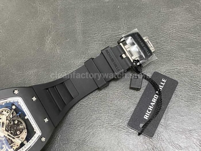 RM Factory Richard Mille RM 055 43mm Black Ceramic Black Rubber Strap Skeletonized White Dial - Image 7
