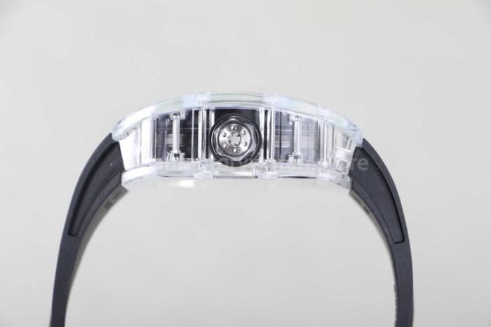 RM Factory Richard Mille RM 055 43mm Transparent Crystal Black Rubber Strap Skeletonized Black Dial - Image 6