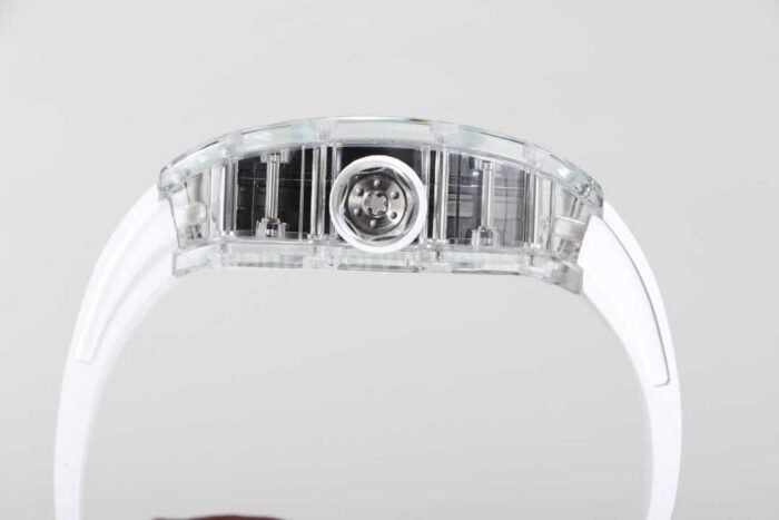 RM Factory Richard Mille RM 055 43mm Transparent Crystal White Rubber Strap Skeletonized Black Dial - Image 6