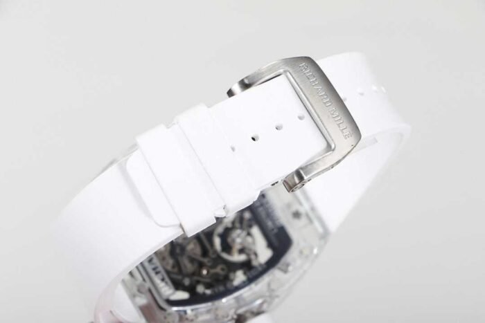 RM Factory Richard Mille RM 055 43mm Transparent Crystal White Rubber Strap Skeletonized White Dial - Image 8
