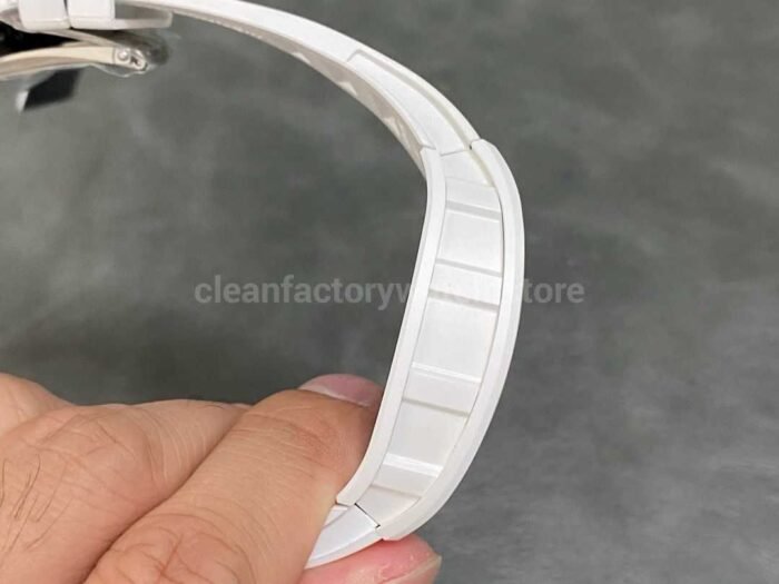 RM Factory Richard Mille RM 055 43mm White Ceramic White Rubber Strap Skeletonized Black Dial - Image 3