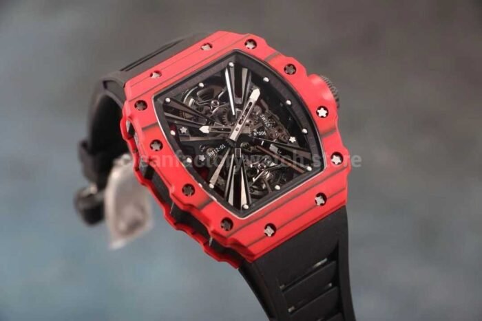 RM Factory Richard Mille RM12-01 Carbon Fiber Black Rubber Strap Skeletonized Black Dial - Image 2