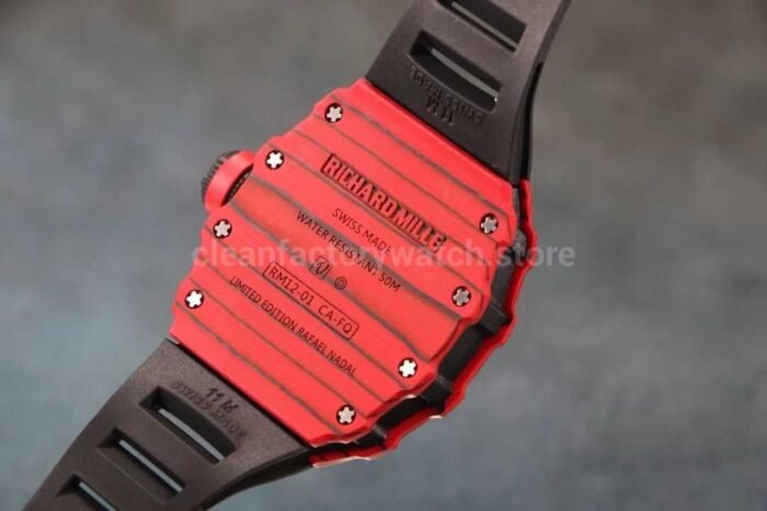 RM Factory Richard Mille RM12-01 Carbon Fiber Black Rubber Strap Skeletonized Black Dial - Image 8