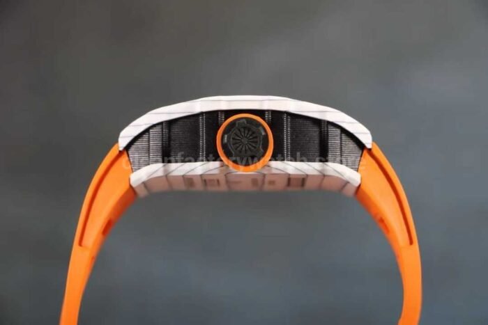 RM Factory Richard Mille RM12-01 Carbon Fiber Orange Rubber Strap Skeletonized Black Dial - Image 6