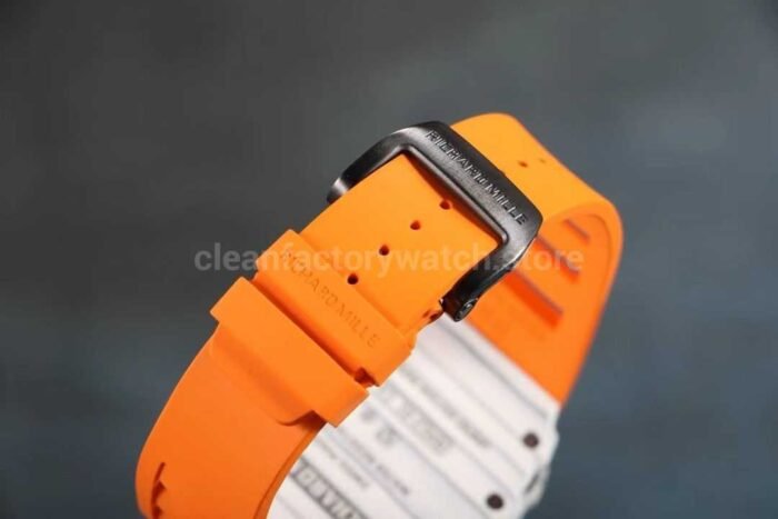 RM Factory Richard Mille RM12-01 Carbon Fiber Orange Rubber Strap Skeletonized Black Dial - Image 8
