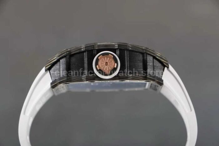 RM Factory Richard Mille RM12-01 Carbon Fiber White Rubber Strap Skeletonized Rose Gold Dial - Image 7