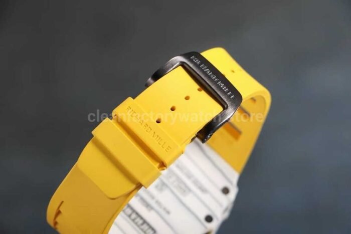 RM Factory Richard Mille RM12-01 Carbon Fiber Yellow Rubber Strap Skeletonized Black Dial - Image 9