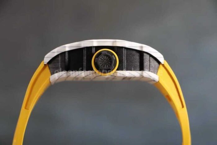 RM Factory Richard Mille RM12-01 Carbon Fiber Yellow Rubber Strap Skeletonized Black Dial - Image 7
