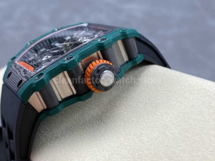 RM Factory Richard Mille RM21-02 Tourbillon 43mm Carbon Fiber Rubber Strap Arabic numerals Skeletonized Black Dial - Image 6