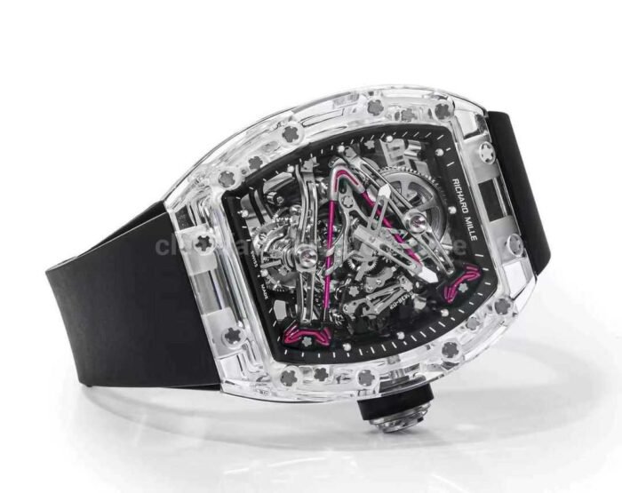 RM Factory Richard Mille RM38-02 43mm Crystal Black Rubber Strap Skeletonized Black Dial - Image 6